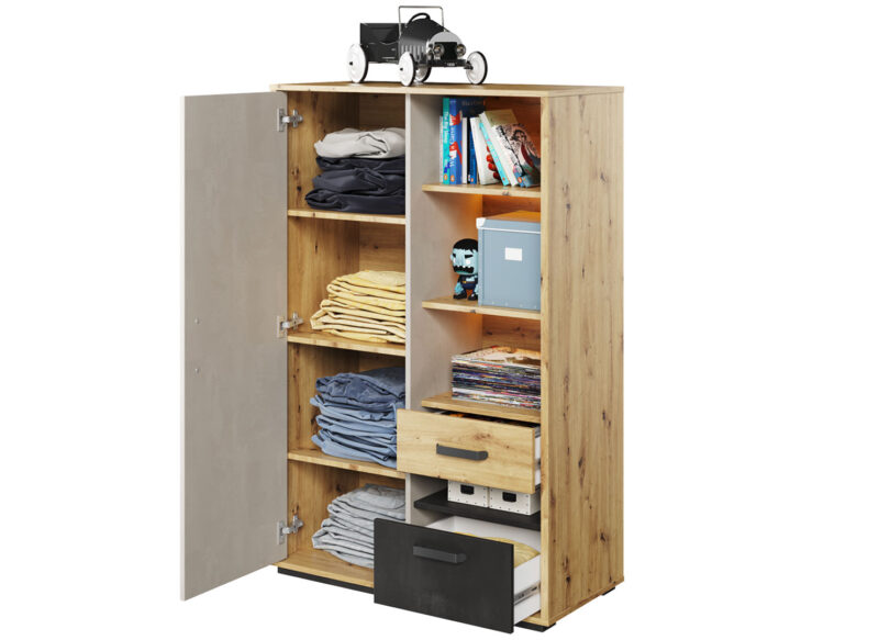 petite armoire chambre enfant ou ado avec etageres et tiroirs
