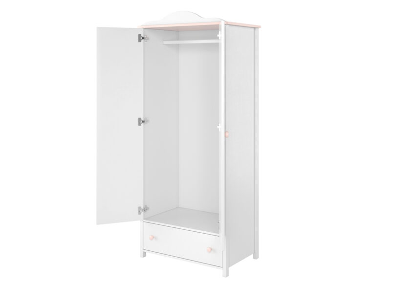 armoire penderie rose et blanche