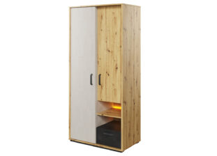 armoire 2 porte 1 tiroir chambre ado style industriel