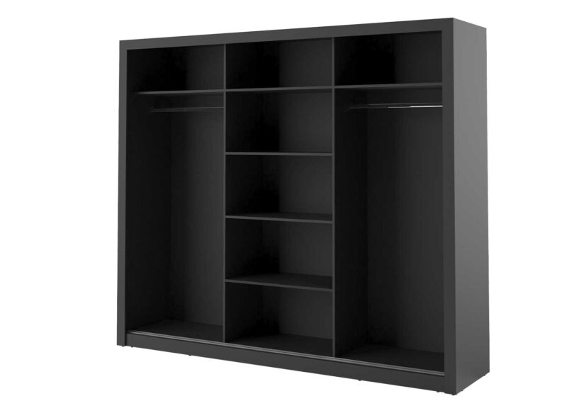 armoire avec penderie et etagere noire