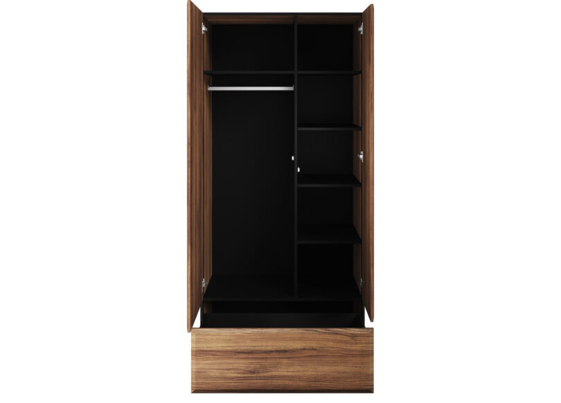 armoire rangement 2 portes 1 tiroir 90 cm