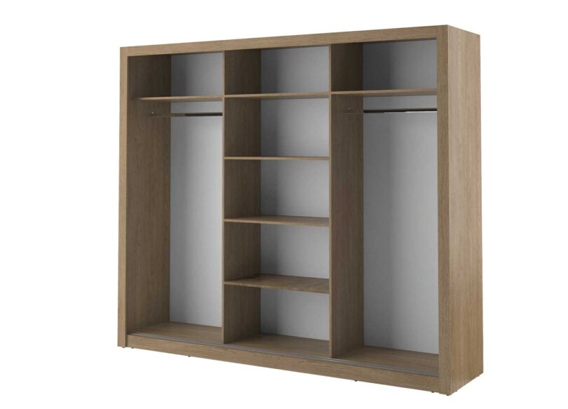 armoire avec penderie et etagere chene
