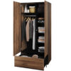 armoire penderie 2 portes 1 tiroirs 90 cm aspect bois fonce