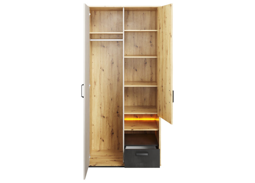 armoire chambre ado 195 cm avec penderie et 1 tiroir
