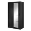 armoire 2 portes avec miroir noir