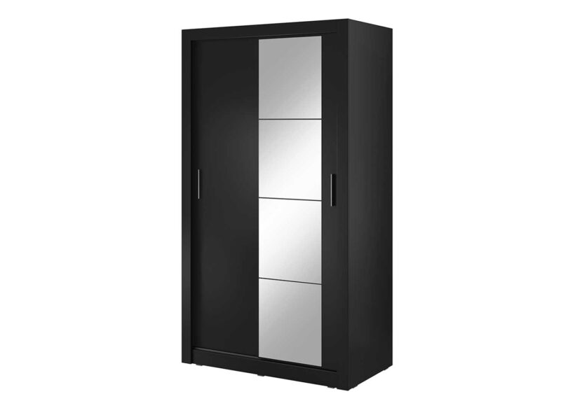 armoire 2 portes avec miroir noir