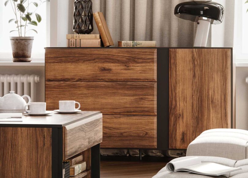 meuble buffet avec 3 tiroirs et 1 porte