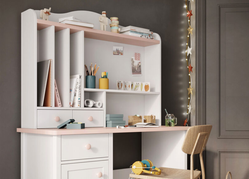 bureau chambre enfant ou ado avec module a etageres