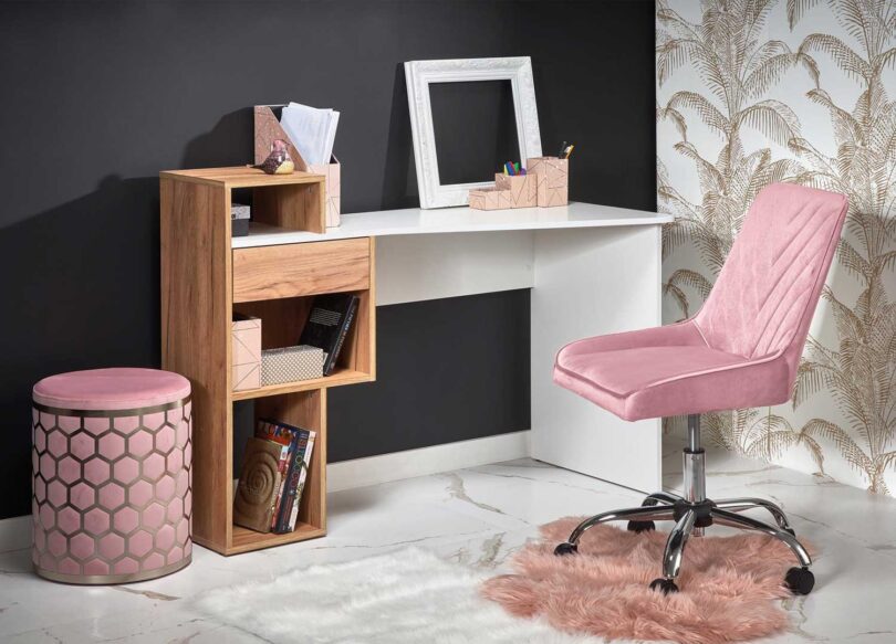 bureau blanc et bois chambre enfant pas cher