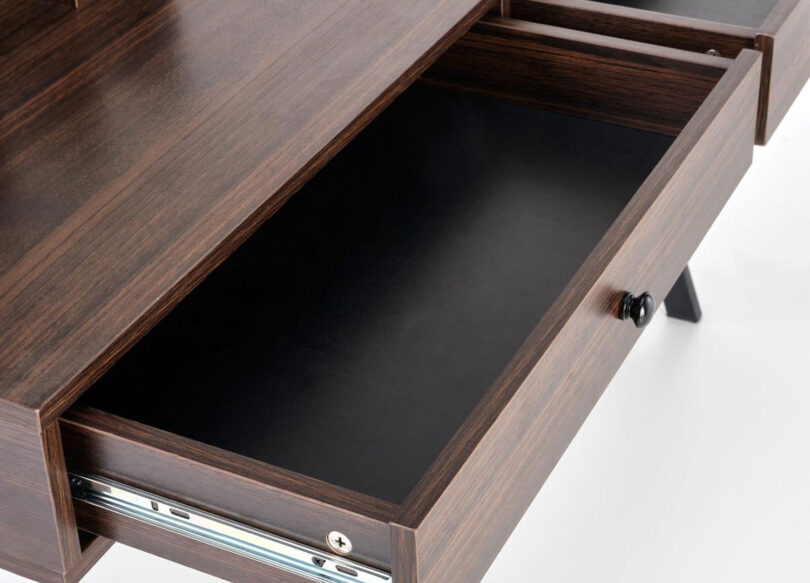 bureau secretaire avec 2 tiroirs de rangement
