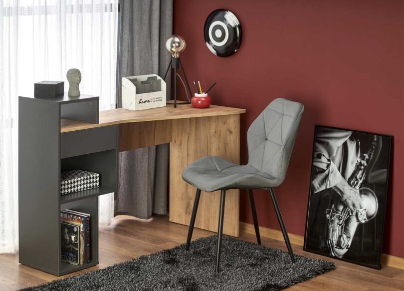 bureau pour enfant pas cher gris et bois