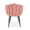 chaise en velours rose confortable forme coquillage