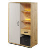 meuble de rangement petite armoire 1 porte 2 tiroirs avec 5 etageres