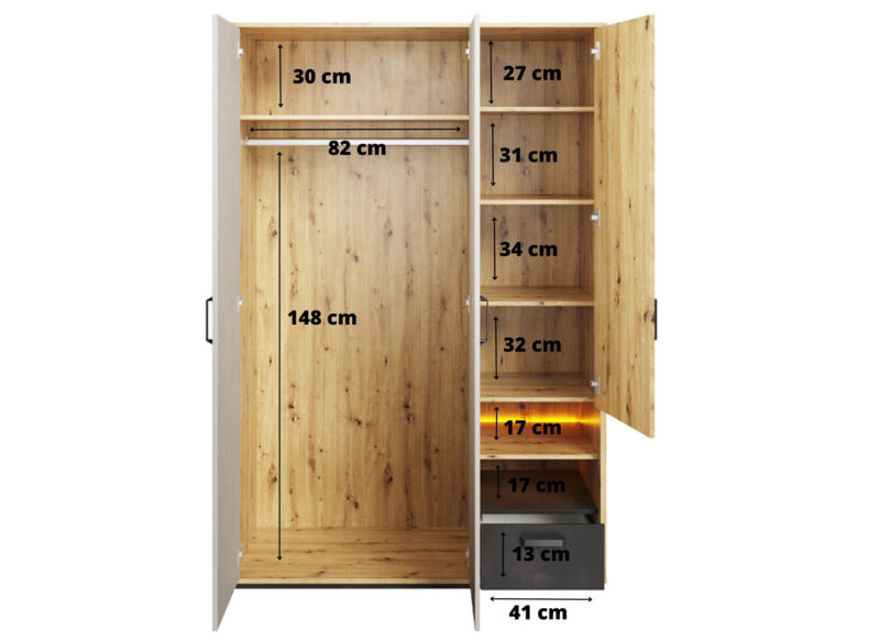 details dimensions chambre ado style industriel