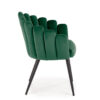 chaise en velours vert confortable et pieds metal noir