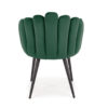 dos de la chaise en velours vert forme moderne