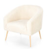 fauteuil tissu boucle creme confortable