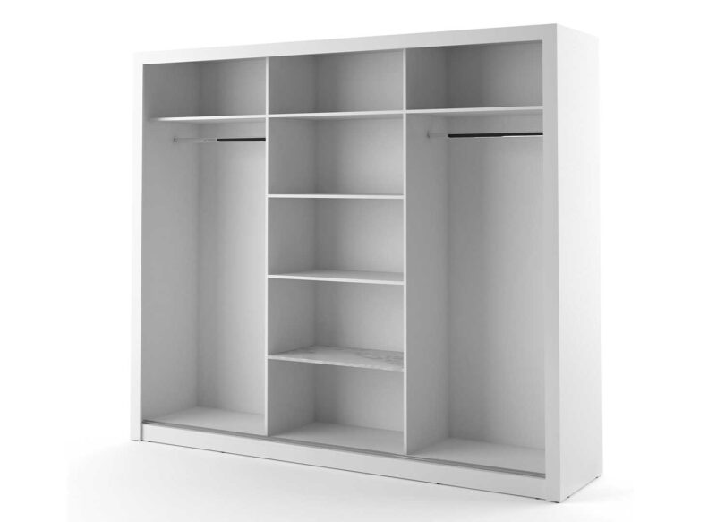 armoire avec penderie et etagere blanche