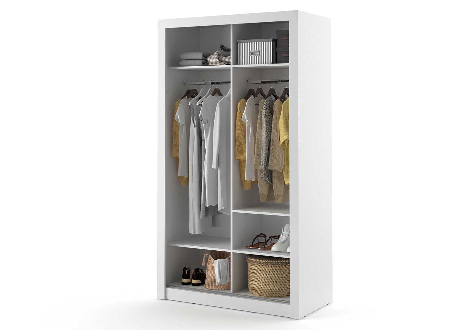 Armoire Avec Portes Coulissantes 100 Cm De Haut - Couleur Kiwi - 2 Tablettes Réglables - Fabrication Française