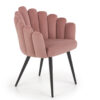 ensemble 2 chaises en velours rose et metal noir - Rose