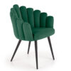 ensemble 2 chaises velours vert et metal noir - Vert foncé