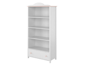 meuble de rangement chambre enfant rose pale et blanc