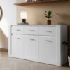 buffet blanc 160 cm 3 portes et 3 tiroirs