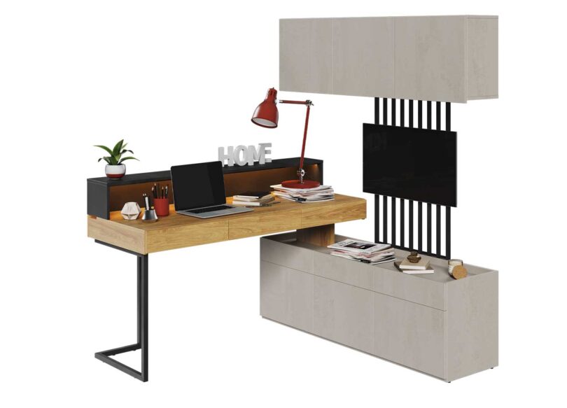 bureau de travail reversible chambre ado industriel