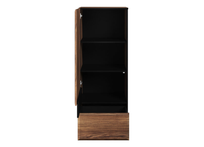 meuble 1 porte salon moderne imitation bois fonce