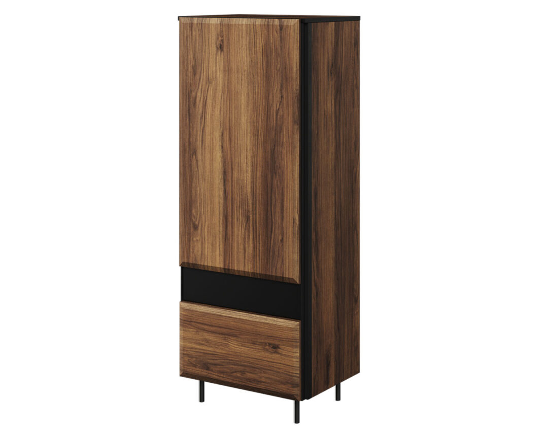 meuble colonne 143 cm aspect bois fonce