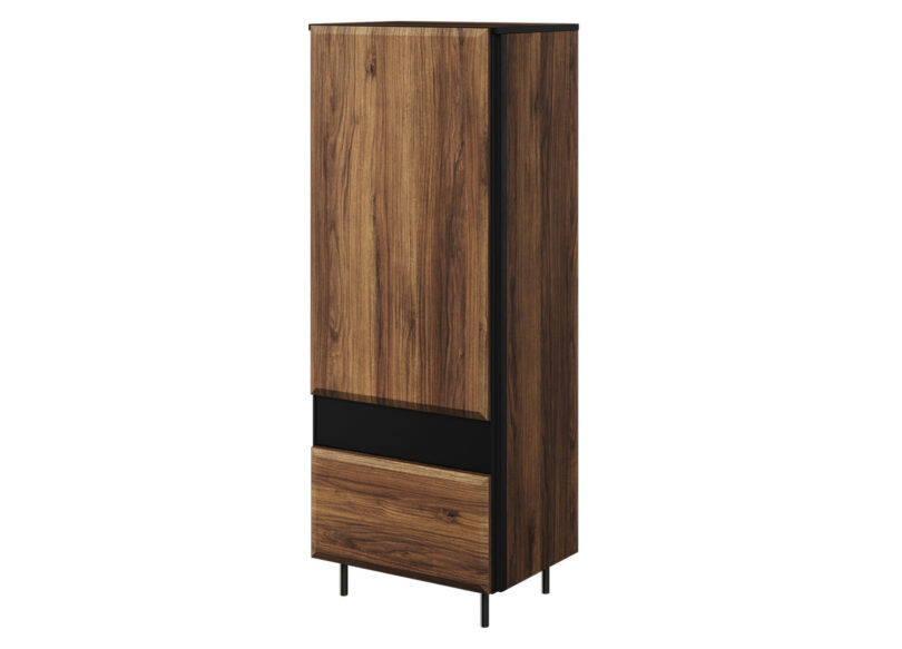 meuble colonne 143 cm aspect bois fonce