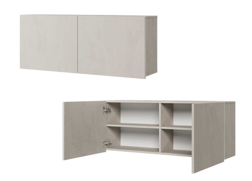 rangement mural gris 2 portes