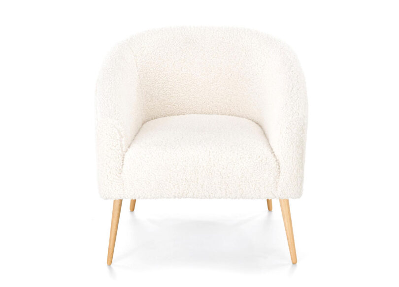 fauteuil confortable en tissu boucle creme