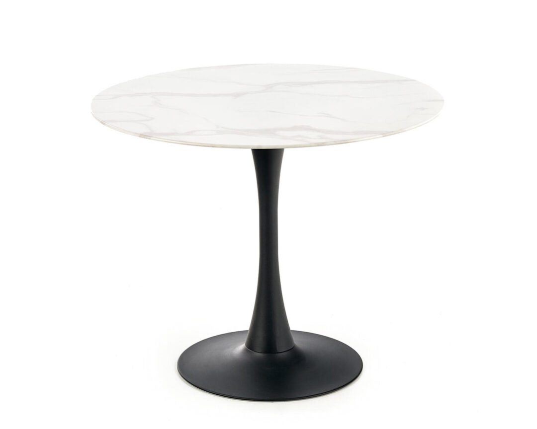 table ronde a cafe 90 cm moderne pas cher effet marbre