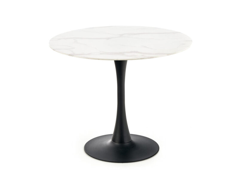 table ronde a cafe 90 cm moderne pas cher effet marbre