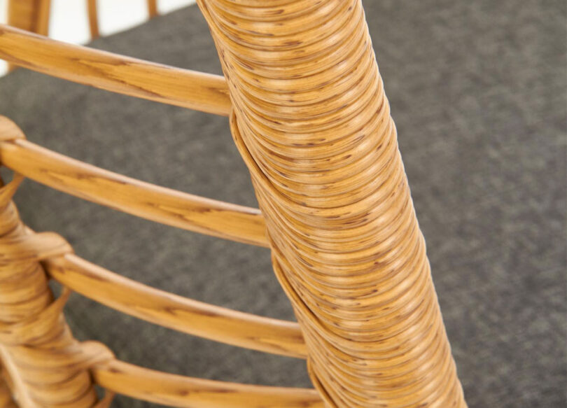 zoom sur la structure en rotin