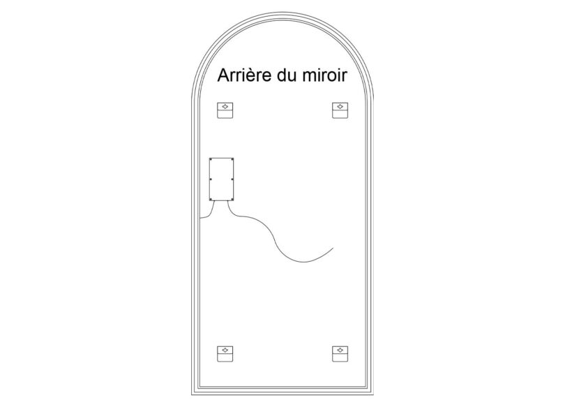 Arrière du miroir design de 2m de haut