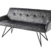 Banc gris foncé en velours - Gris foncé