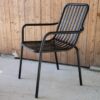 Chaise d'extérieur en métal noir