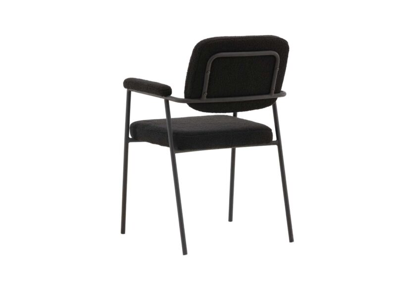 Chaise en tissu bouclé noir design
