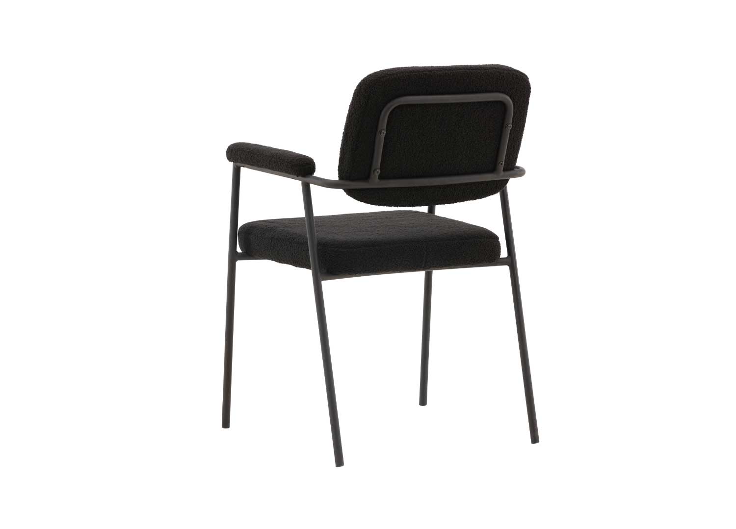 Chaise en tissu bouclé noir design