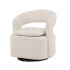 Fauteuil rotatif en tissu bouclé blanc design