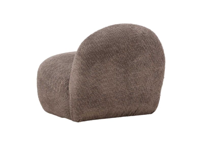 Dos du fauteuil brun en tissu