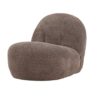 Fauteuil design contemporain en tissu brun