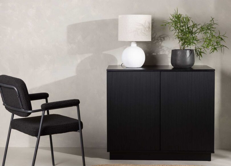 Buffet deux portes noir design