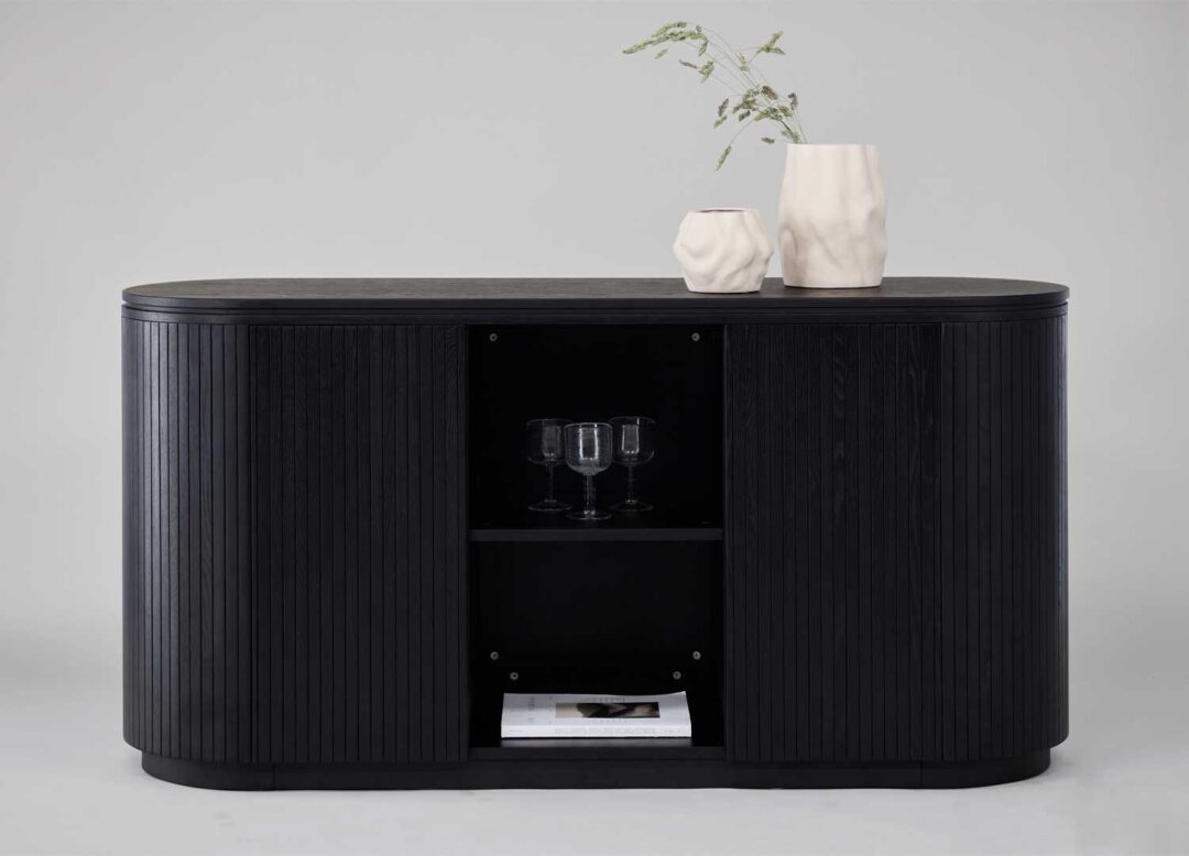 Meuble buffet ovale en noir