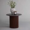 Table de salon ronde en marbre gris design et simple