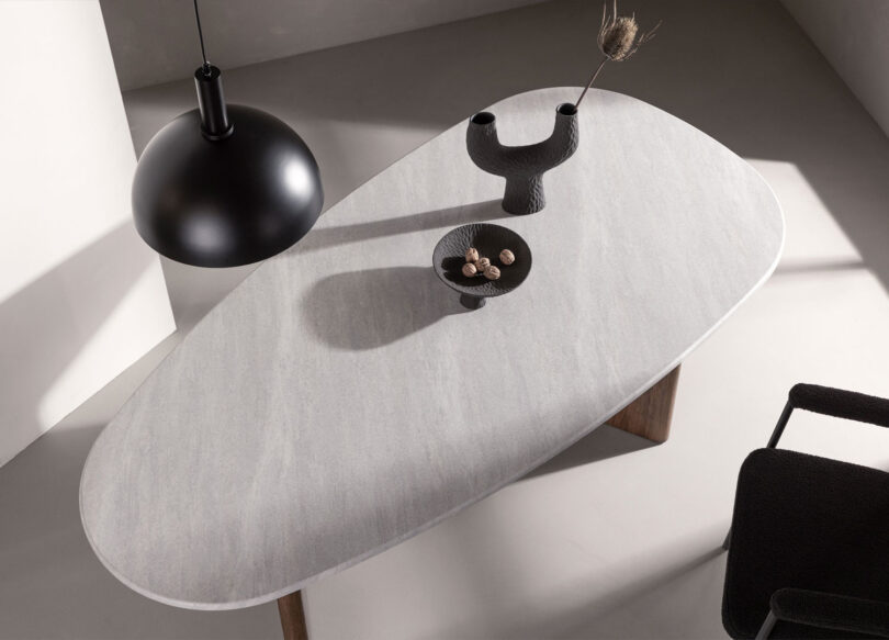 Table vue de haut pour séjour design