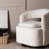 Fauteuil relax en tissu blanc design