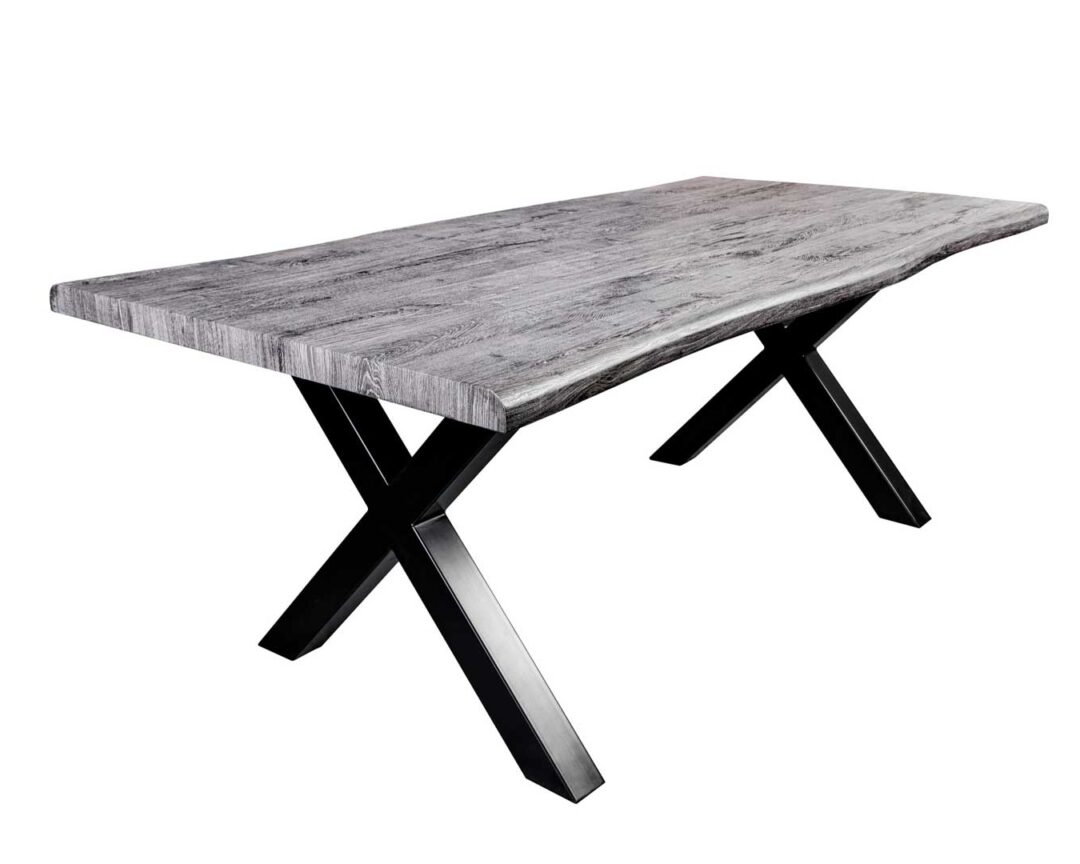 Table de repas rectangulaire aspect bois gris